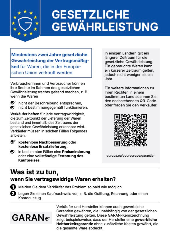 Ihre gesetzlichen Gewährleistungsrechte